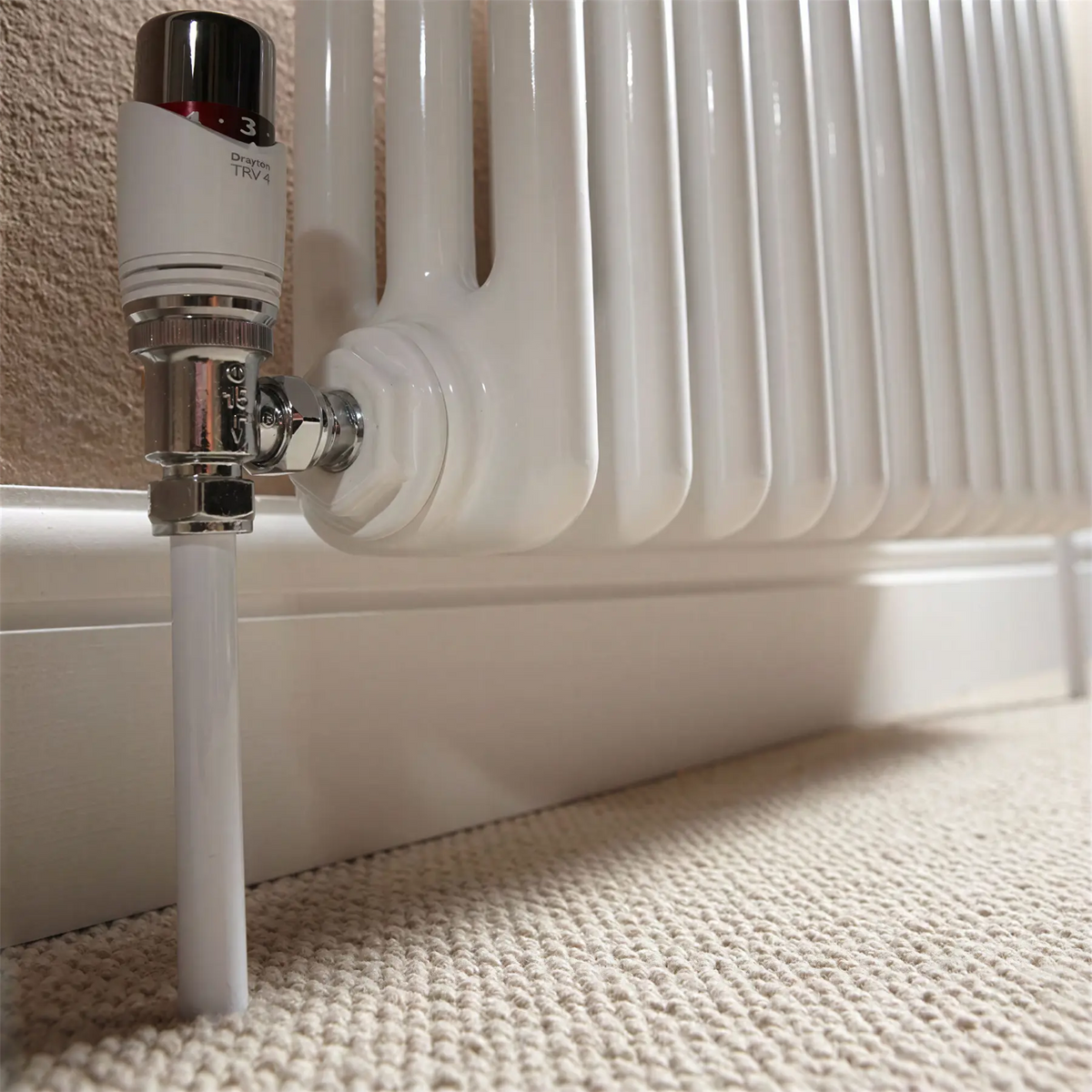 Drayton TRV4 Classic Thermostatic Radiator Valve Sensing Head Only - Chrome and White, Part 07 25 006 Drayton