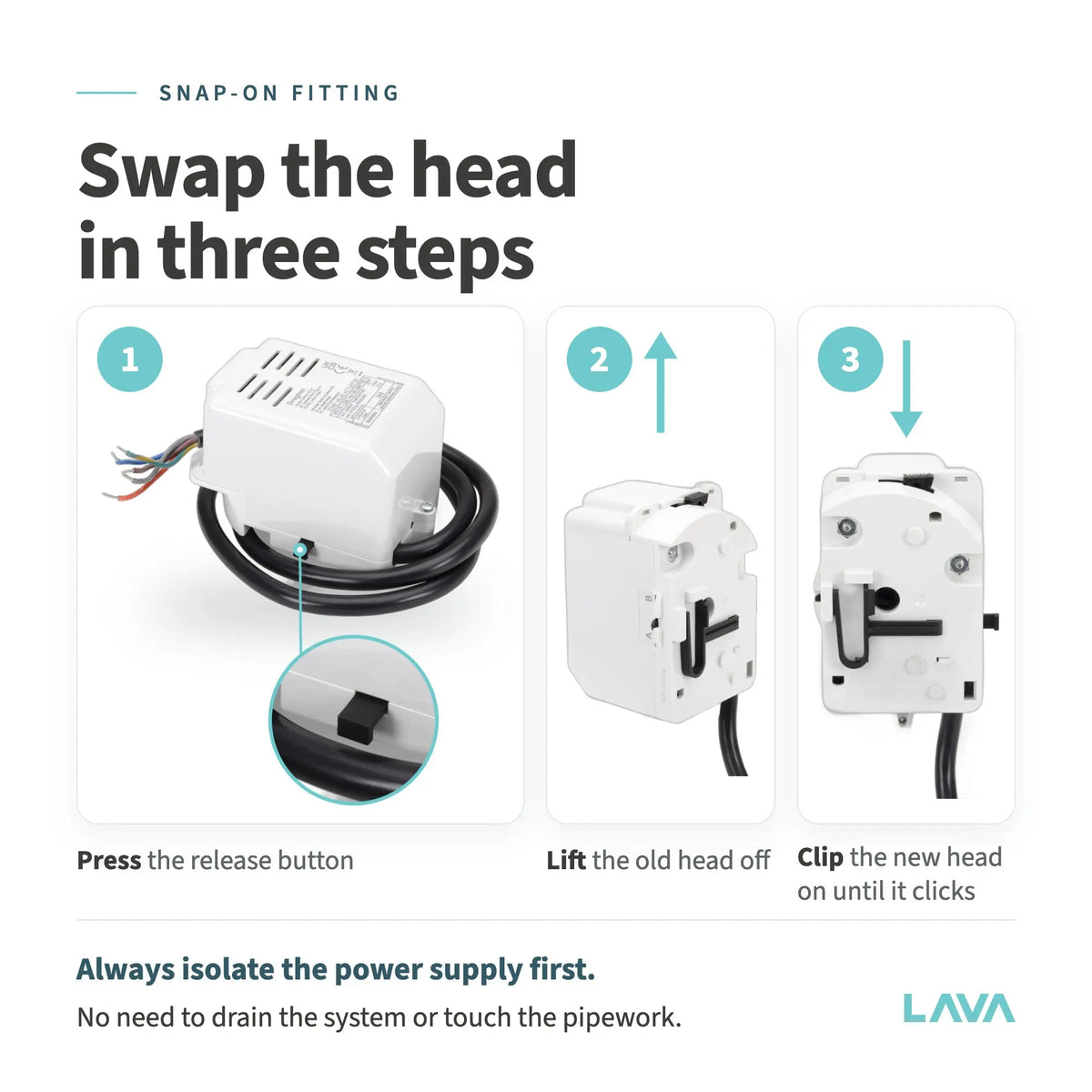 Drayton ZA5 actuator head – swap the head in three steps