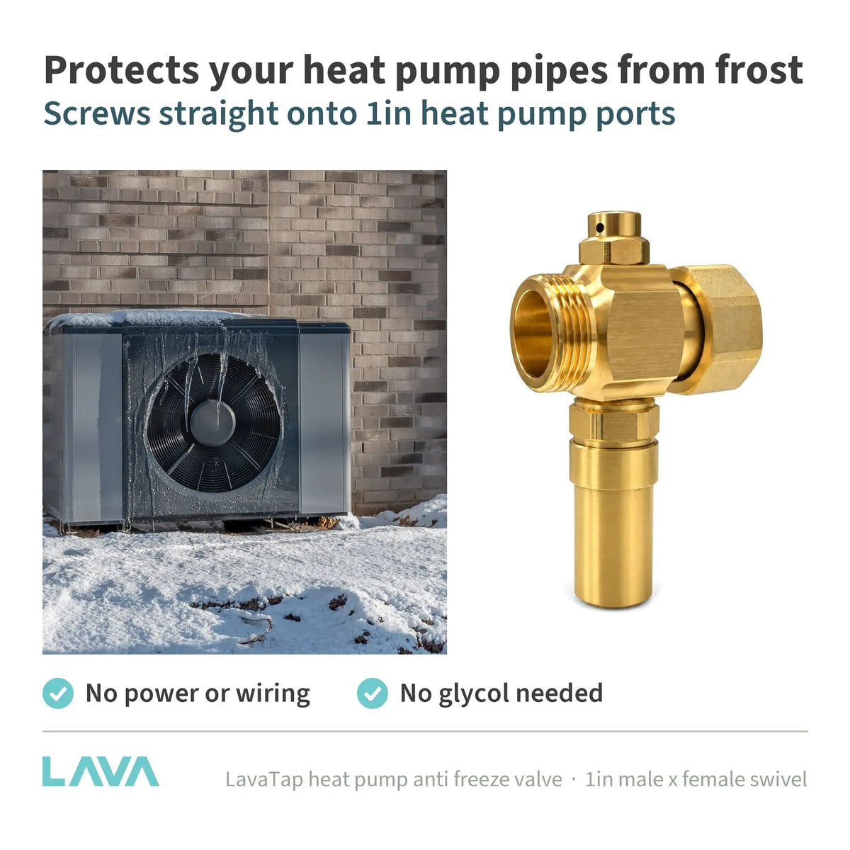 LavaTap 1in male x female swivel anti freeze valve – frost protection