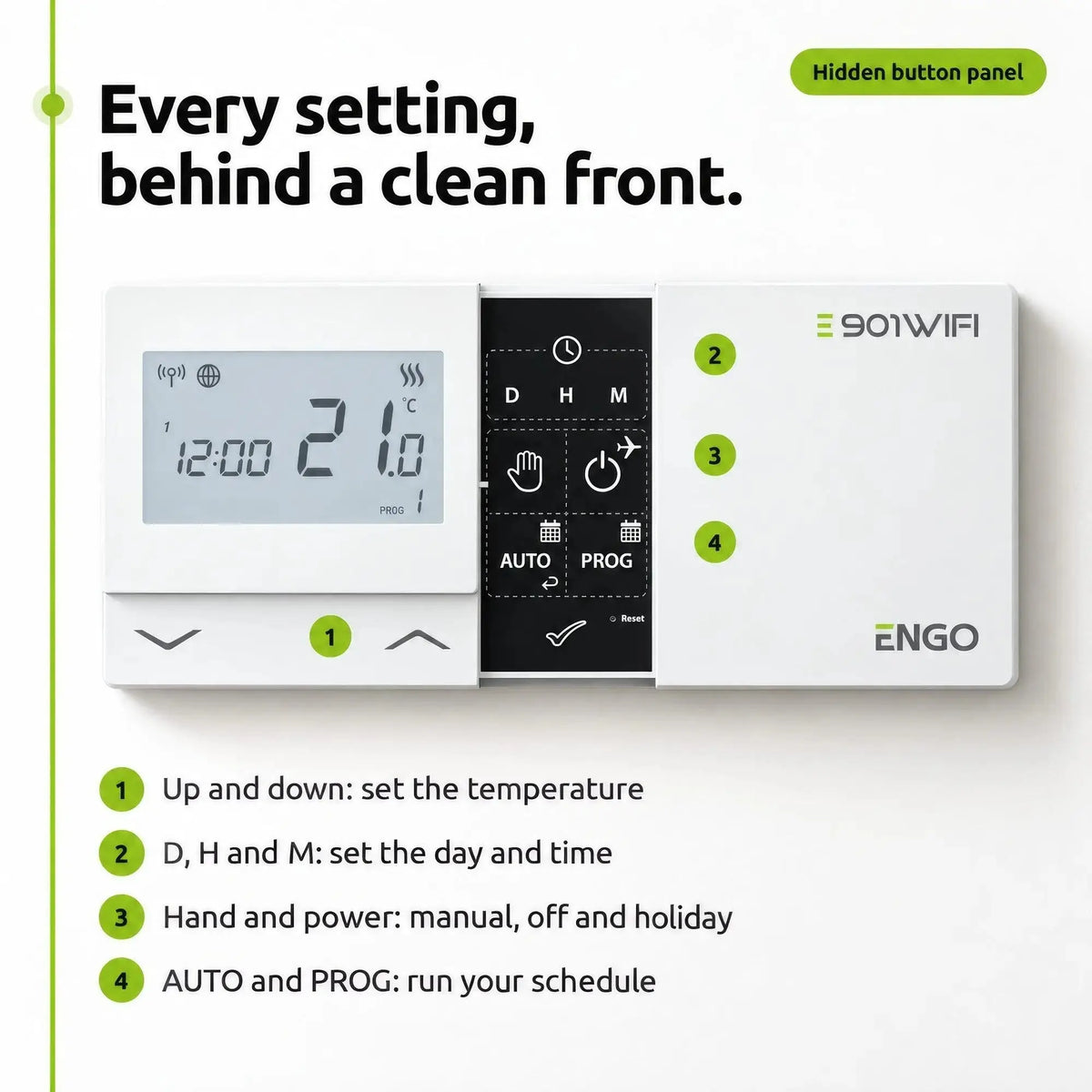 OPENBOX - ENGO E901WIFI Wireless Smart Thermostat 7 Day Programmable Wifi Smart Heating  Alexa Google ENGO Smart App ENGO