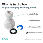 6mm Push Fit x 3/8 BSP Female Boiling Water Tank Adaptor LavaTap