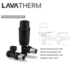 LavaTherm TRV Black Thermostatic Radiator Valve - Angled LavaTherm - Side Profile