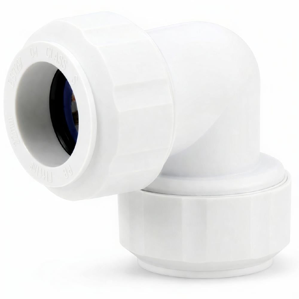 LavaPlumb 15mm push fit elbow, white, 10 pack – view 9