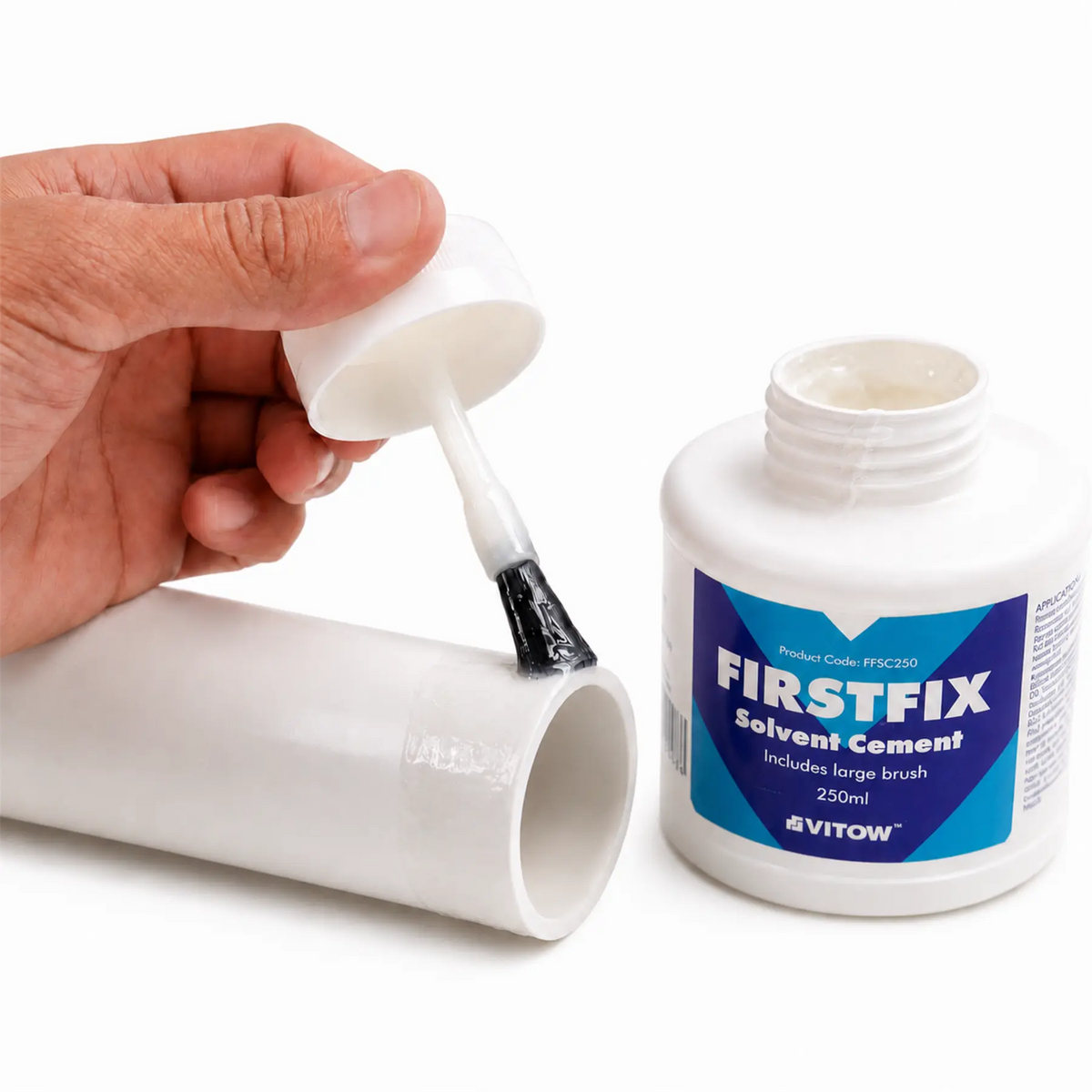 Mark Vitow FirstFix Solvent Cement 250 ml PVC Pipe Glue for Solvent Weld Waste Pipe Fittings Mark Vitow