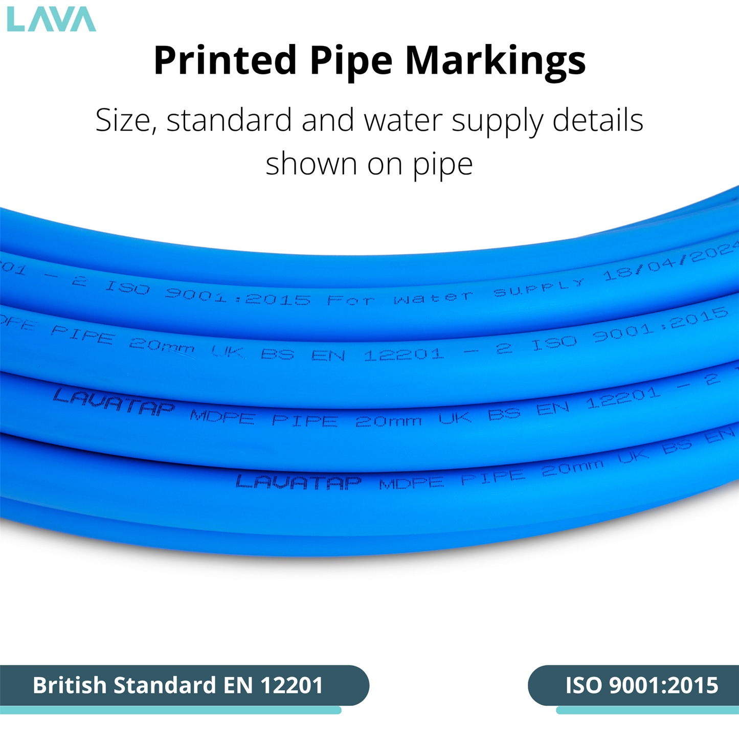LavaTap 25mm MDPE Pipe Blue 100m Roll LavaTap