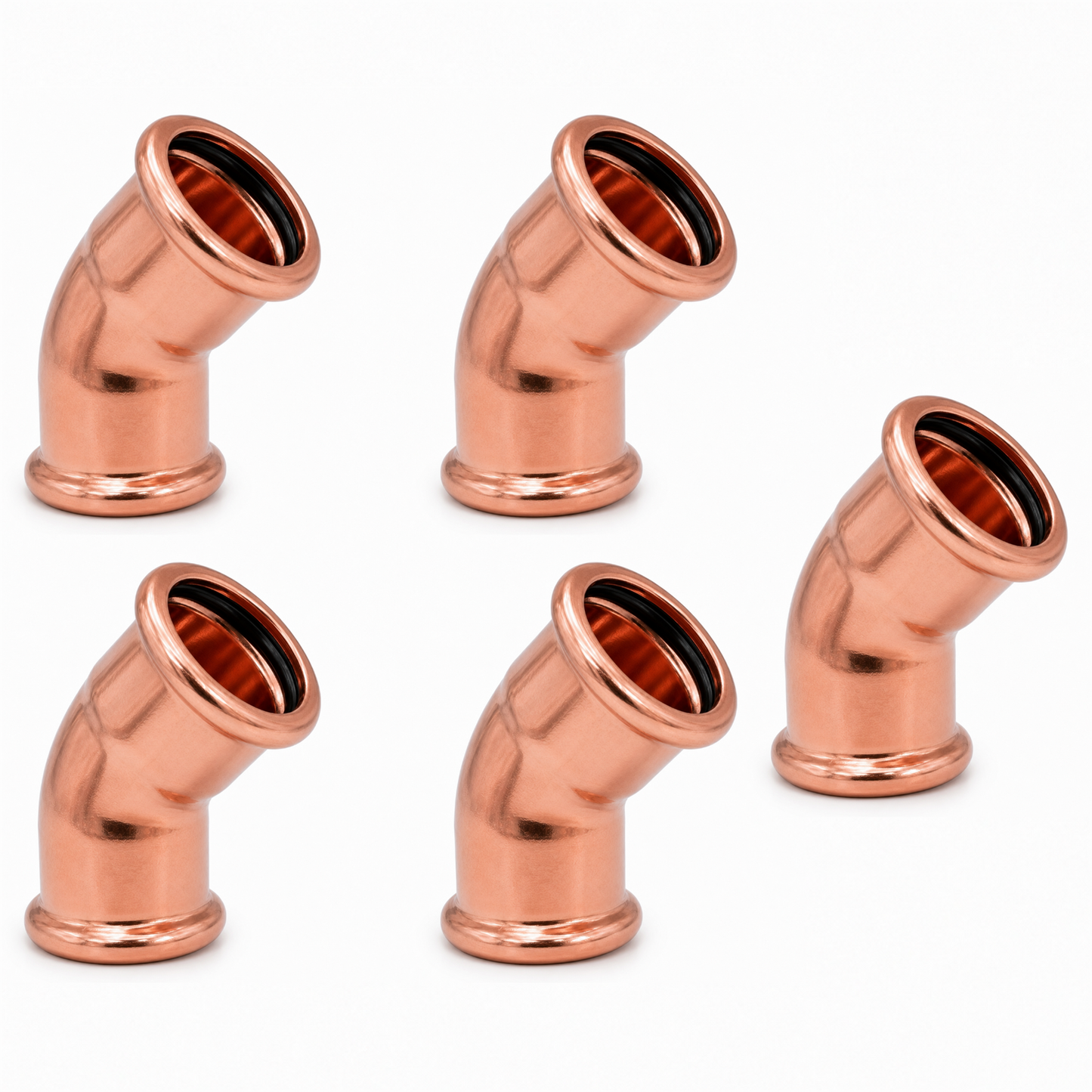 LavaPlumb Copper Pressfit 45 Degree Elbow - 28mm - 5 Pack LavaPlumb