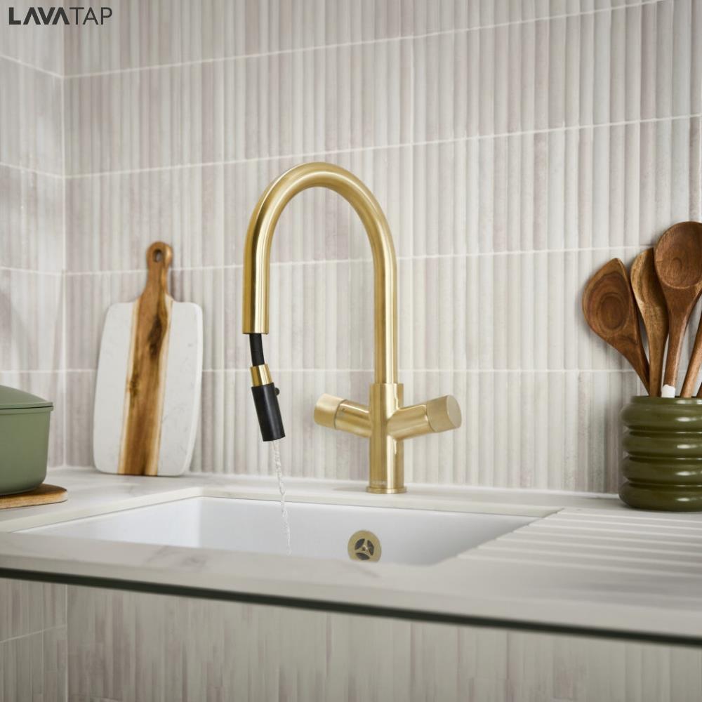 LavaTap 4 in 1 Boiling Water Tap Kit with Tank and Filter - Brass LavaTap - Close Up Detail