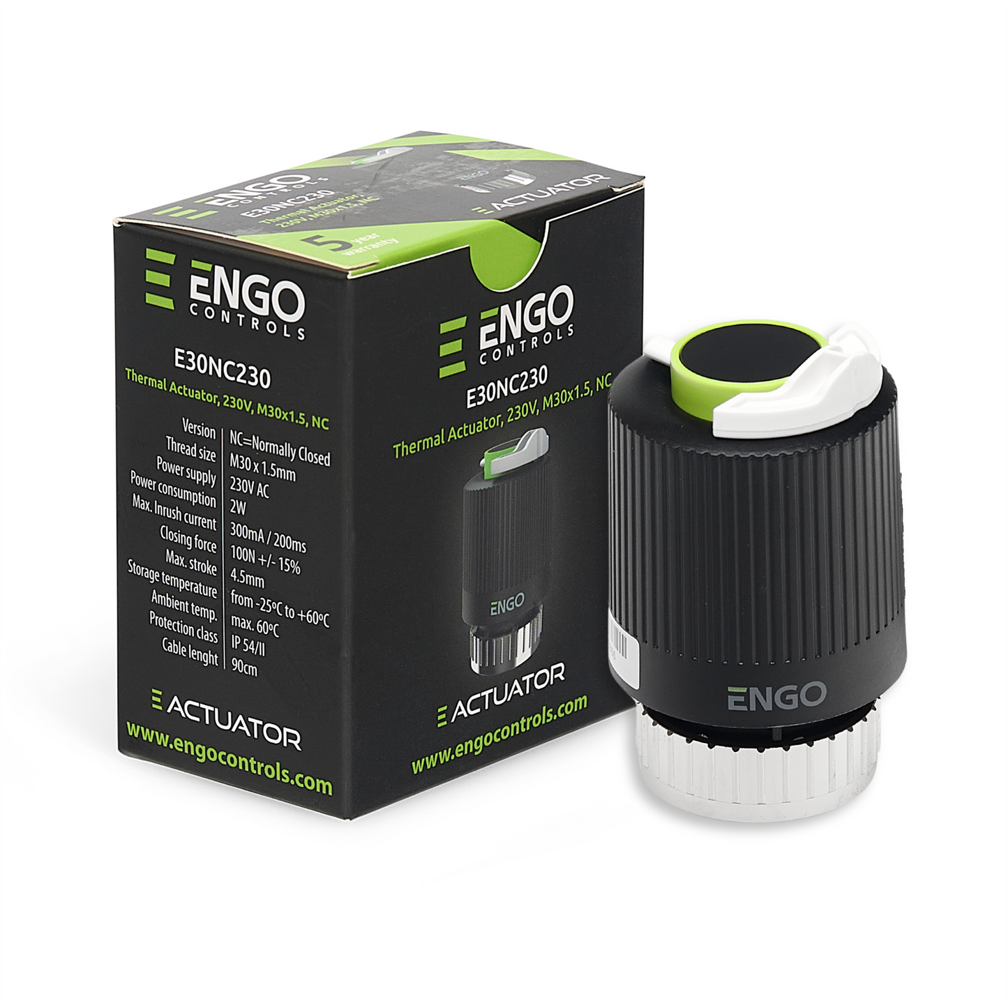 ENGO E30NC-230 Thermal Actuator 230V M30x1.5 ENGO Controls - Close Up Detail