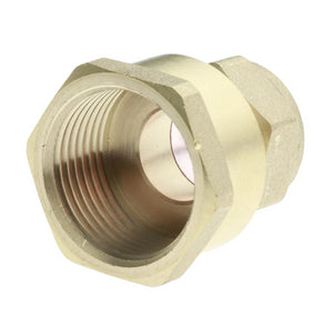 15 mm x 1/2 Inch Compression Straight Connector Female Iron Brass