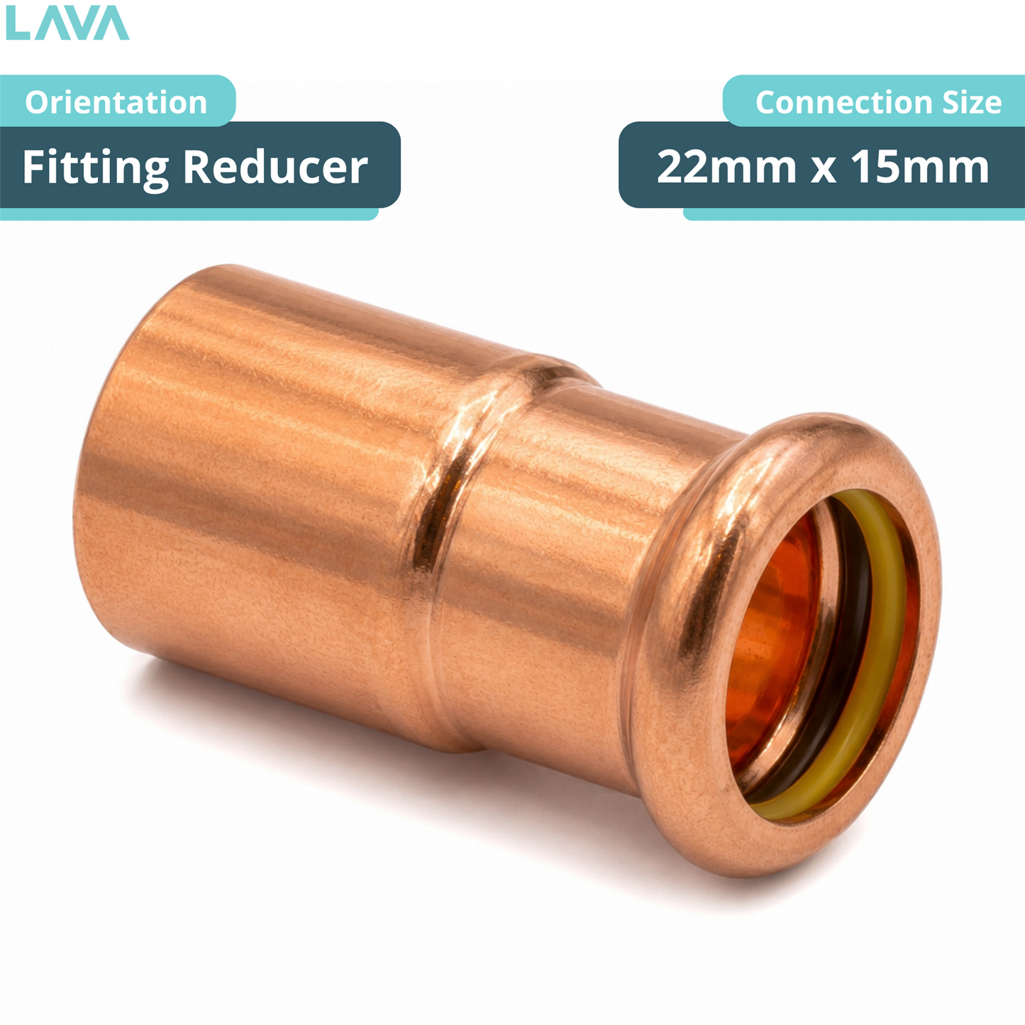 LavaPlumb Copper Pressfit Fitting Reducer - 22mm x 15mm - 10 Pack LavaPlumb