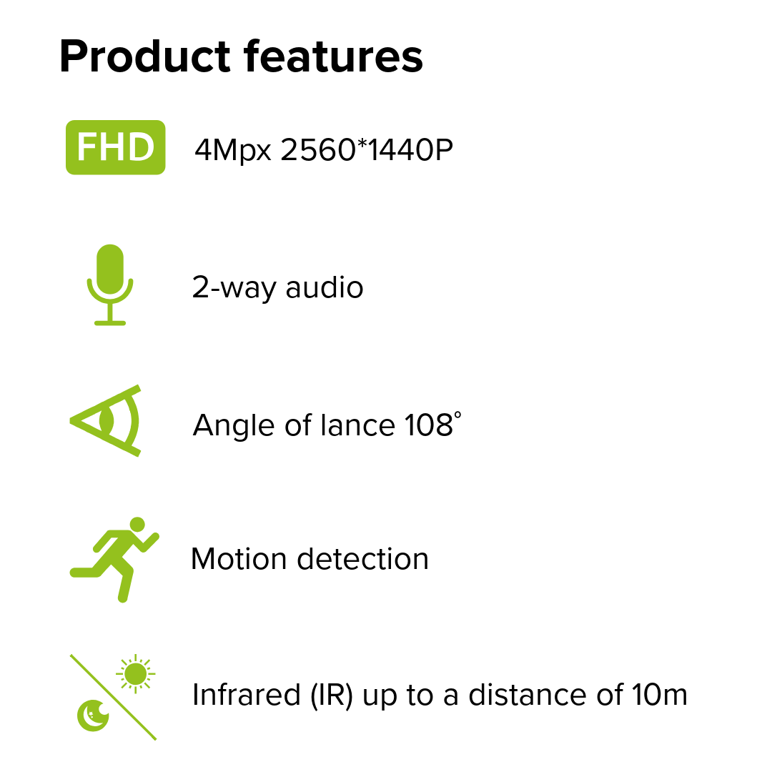 ENGO ECAM L2 WiFi Smart Floodlight Camera 4MP Outdoor ENGO Controls - Technical View