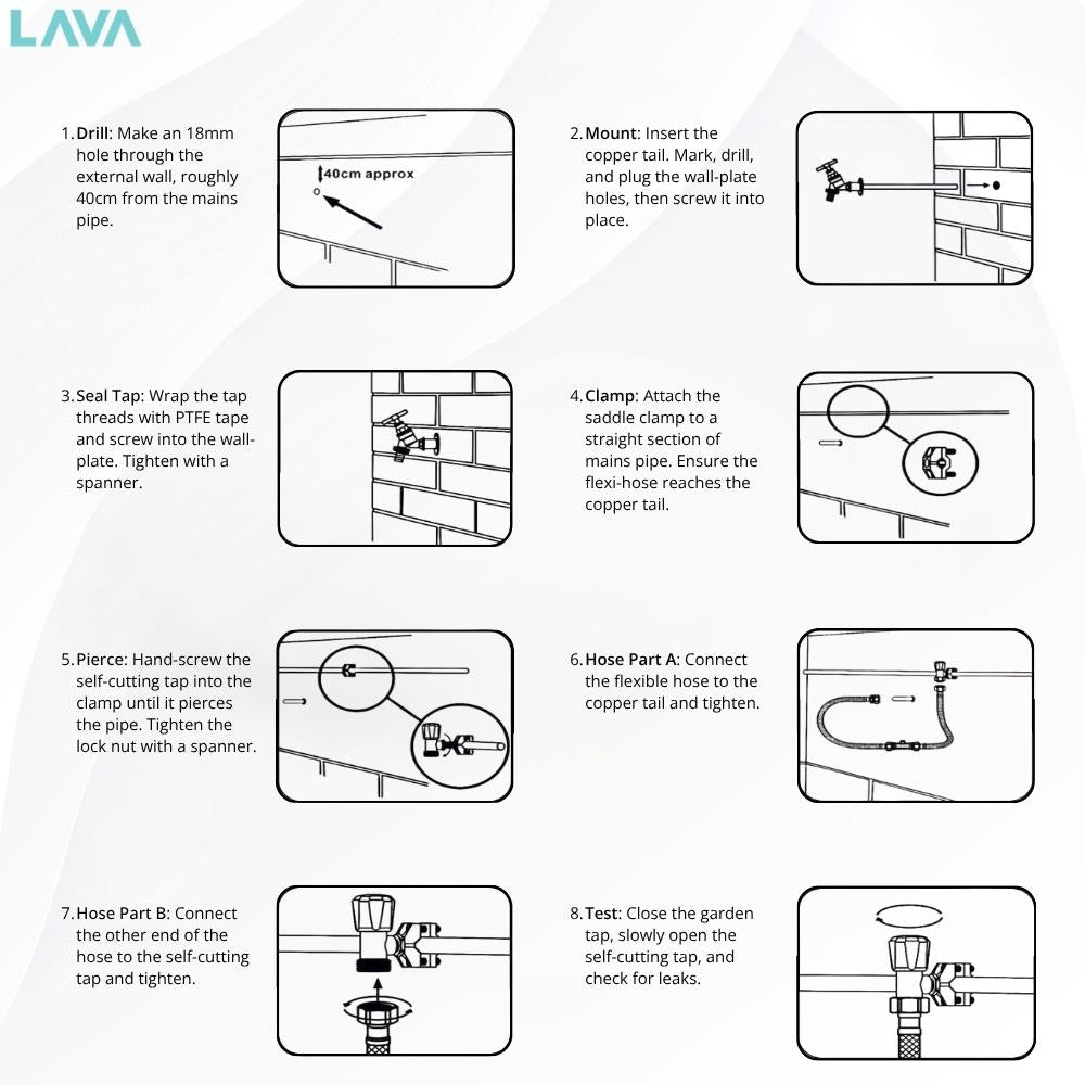 LavaTap 350mm Outside Garden Tap Kit LavaTap