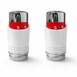 LavaTherm White & Chrome (Curved) Thermostatic Radiator Valve TRV Head M30 x 1.5 - 2 Pack LavaTherm