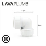 LavaPlumb 22mm Pushfit Elbow White 5 Pack