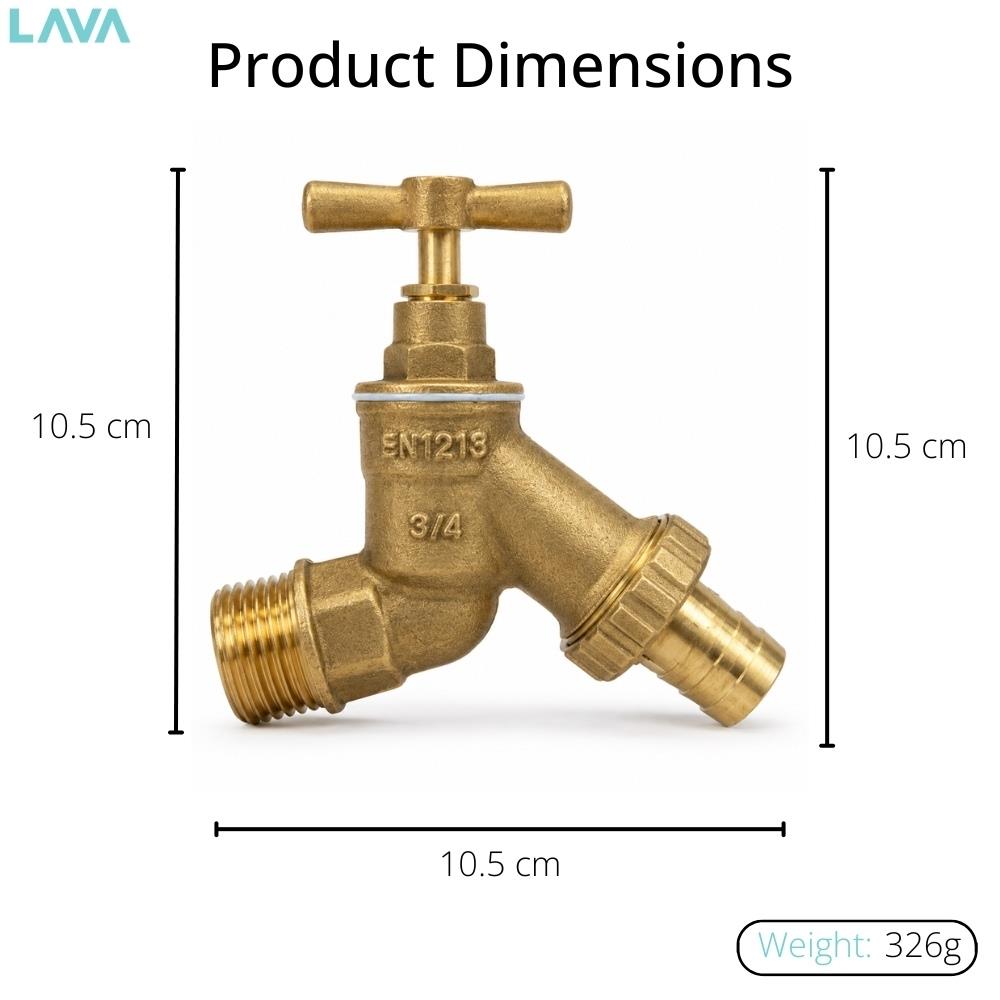 LavaTap 3/4 Inch Brass Outside Garden Tap with Hose Tail LavaTap