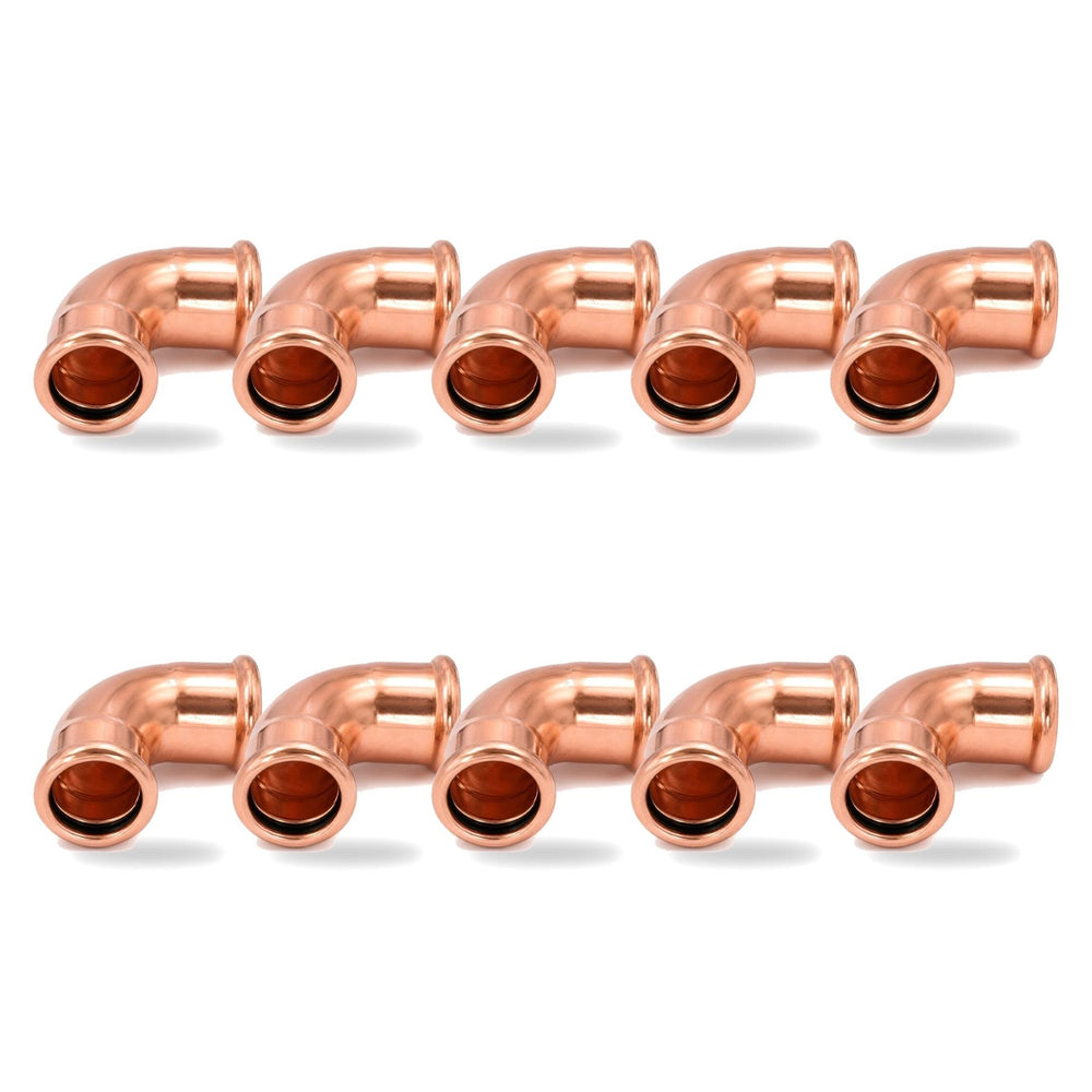 LavaPlumb Copper Pressfit 90 Degree Elbow - 22mm - 10 Pack LavaPlumb
