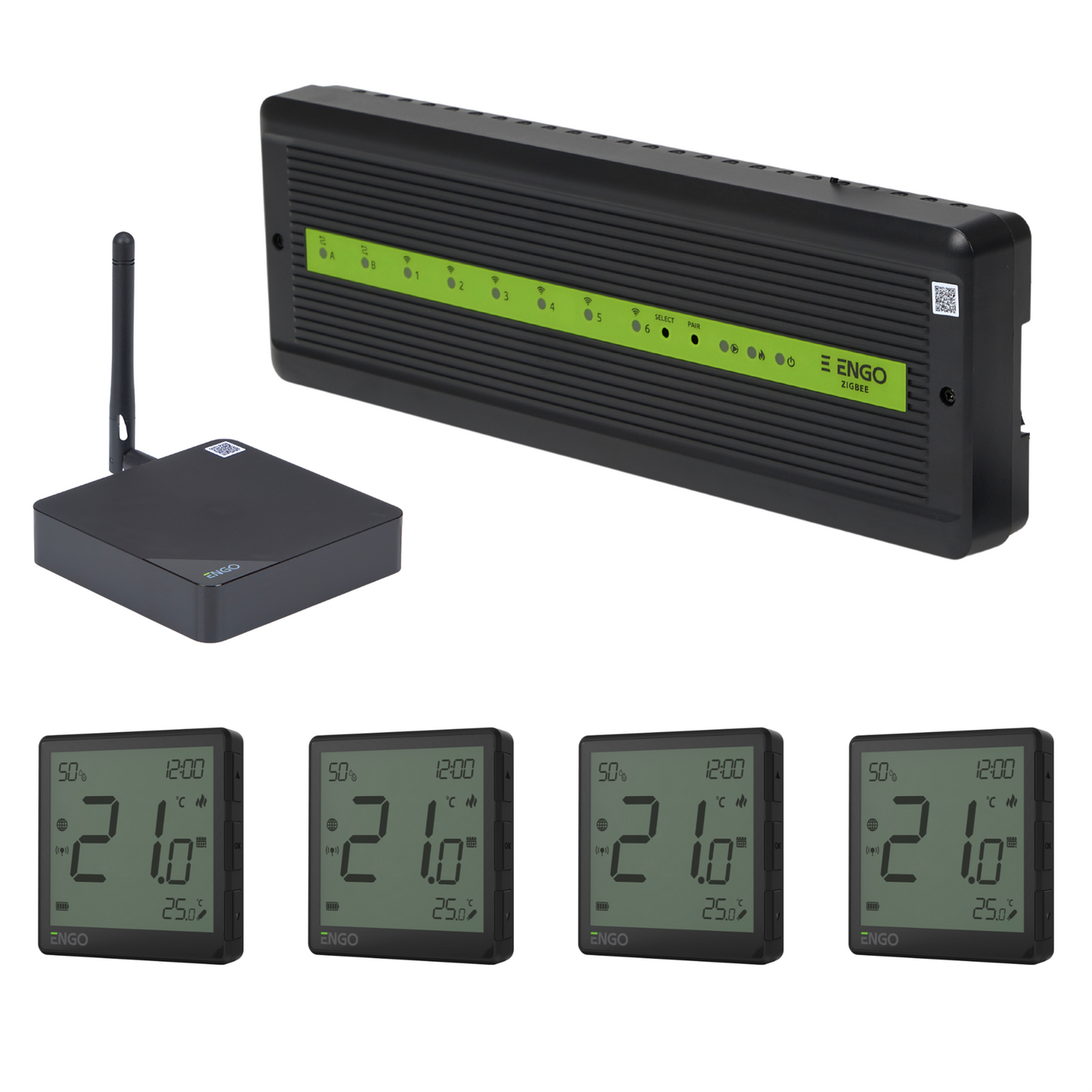 ENGO Smart Wireless UFH Control Pack 4 Zone - Black ENGO