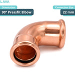 LavaPlumb Copper Pressfit 90 Degree Elbow - 22mm LavaPlumb