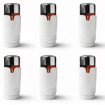 LavaTherm White and Chrome Thermostatic Radiator Valve TRV Head M30 x 1.5 - 6 Pack LavaTherm