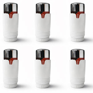 LavaTherm White and Chrome Thermostatic Radiator Valve TRV Head M30 x 1.5 - 6 Pack