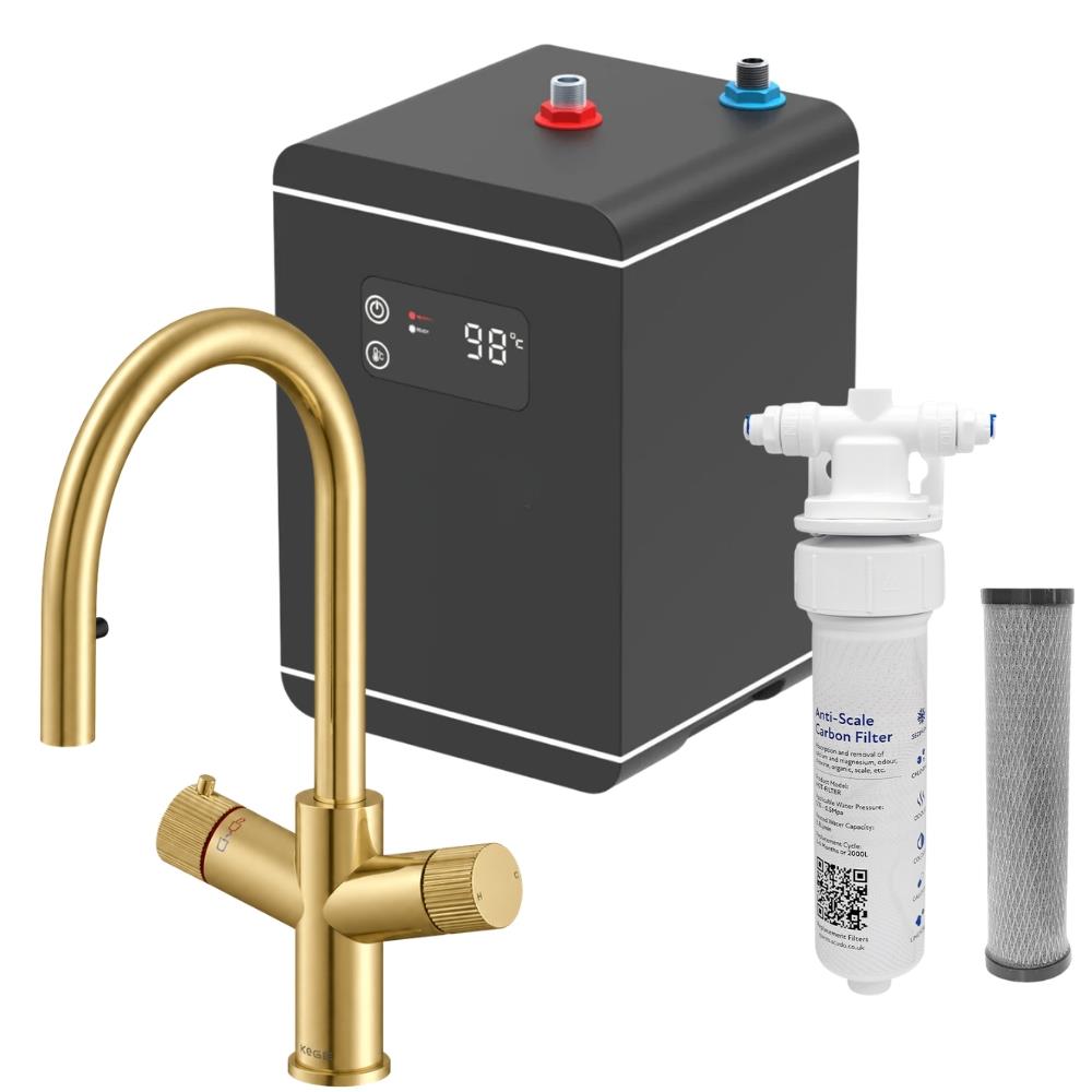 LavaTap 4 in 1 Boiling Water Tap Kit with Tank and Filter - Brass LavaTap
