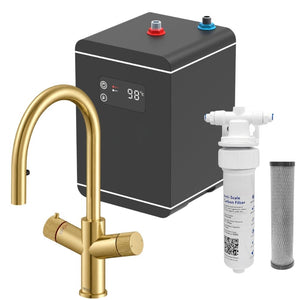 LavaTap 4 in 1 Boiling Water Tap Kit with Tank and Filter - Brass