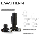 LavaTherm TRV Black Thermostatic Radiator Valve - Corner LavaTherm - Side Profile