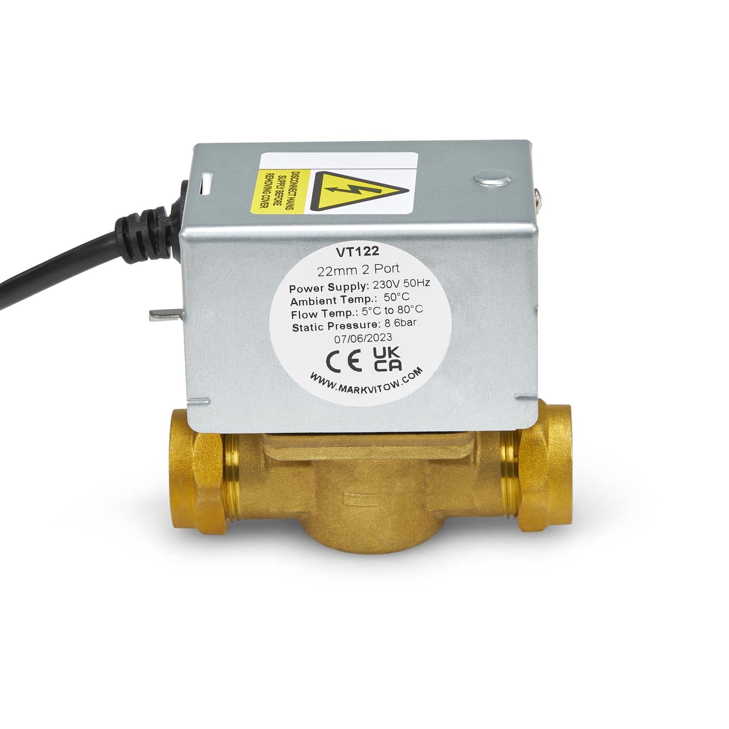 Mark Vitow VT1 22mm Motorised Valve and Actuator 2 Port Central Heating Zone Valve 230V Replacement Heating Control Valve Mark Vitow