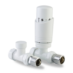 LavaTherm TRV White Thermostatic Radiator Valve - Straight