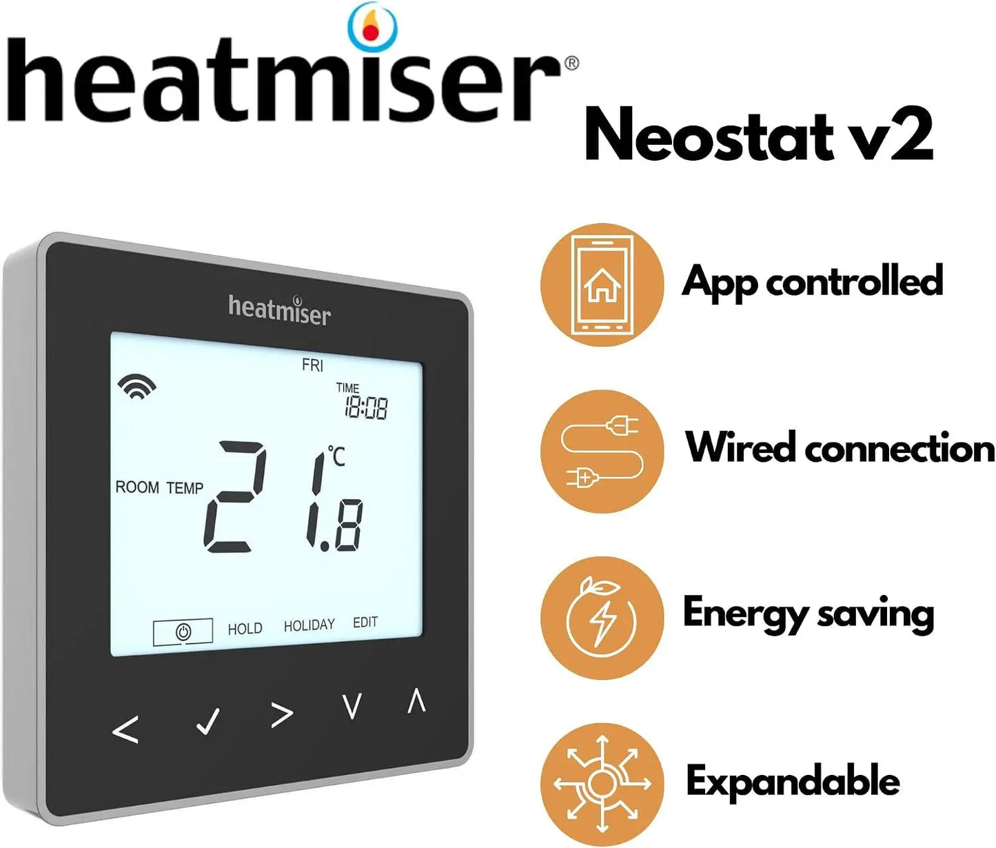 Heatmiser Neokit 1 V2 - Black Lavastore