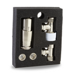 LavaTherm TRV Brushed Nickel Thermostatic Radiator Valve - Angled LavaTherm - Close Up Detail