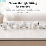 LavaPlumb 15mm push fit elbow, white, 10 pack – view 8