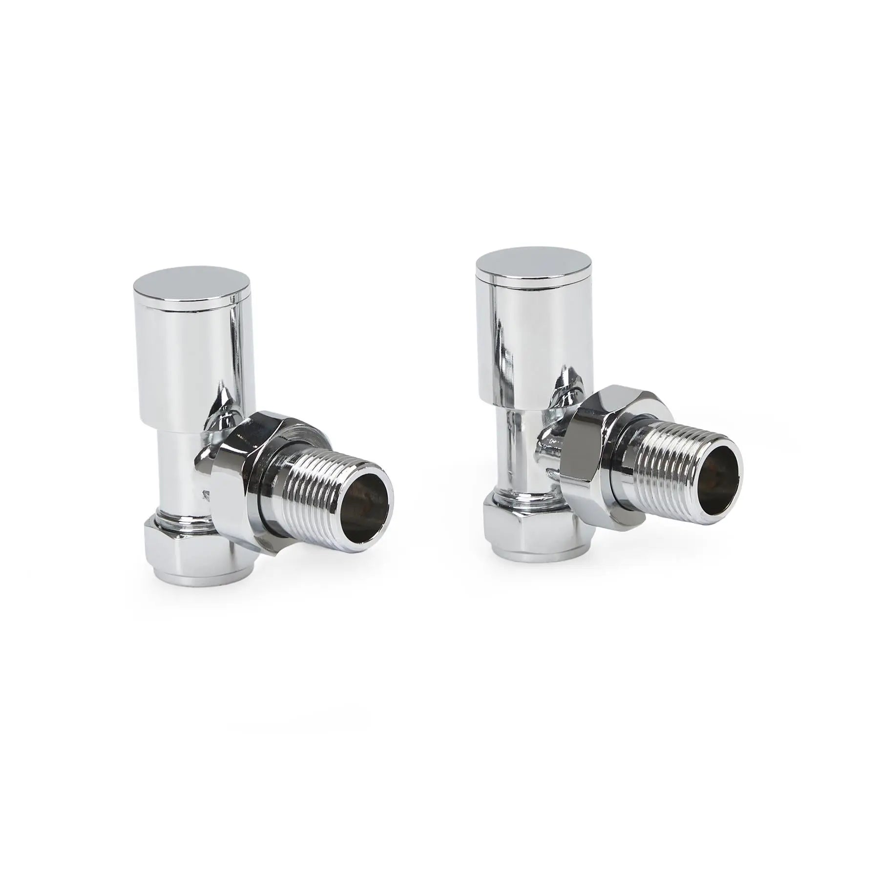 LavaTherm Angled Polished Radiator Valves Pair 15mm
