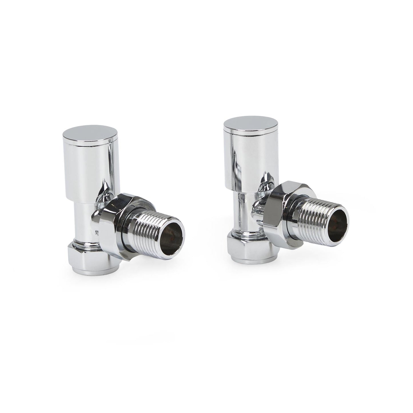 LavaTherm Angled Polished Radiator Valves Pair 15mm LavaTherm