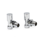 LavaTherm Angled Polished Radiator Valves Pair 15mm LavaTherm