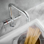 LavaTap Chrome 3-in-1 Square D Neck Boiling Water Tap (Tap Only) LavaTap - Rear View