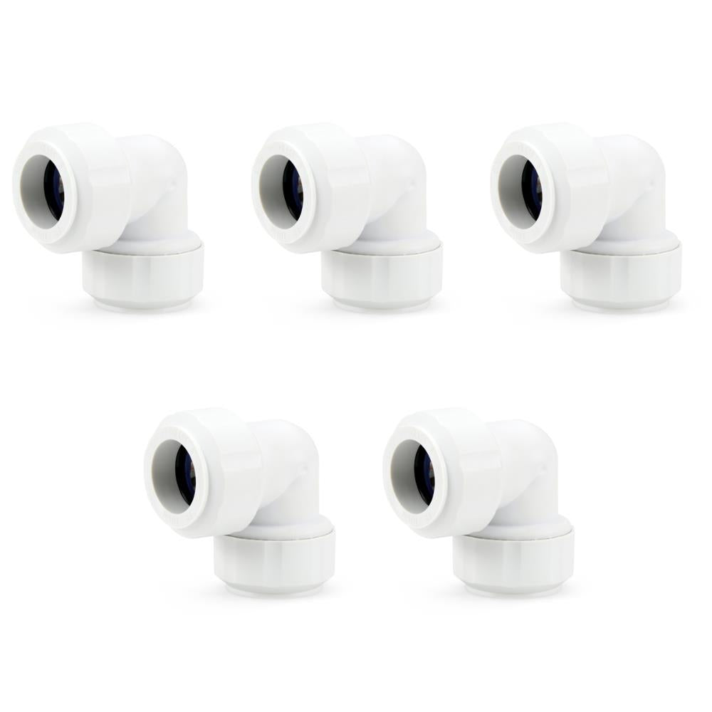 LavaPlumb 22mm push fit elbow, white, 5 pack