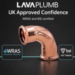 LavaPlumb Copper Pressfit 90 Degree Elbow - 22mm LavaPlumb