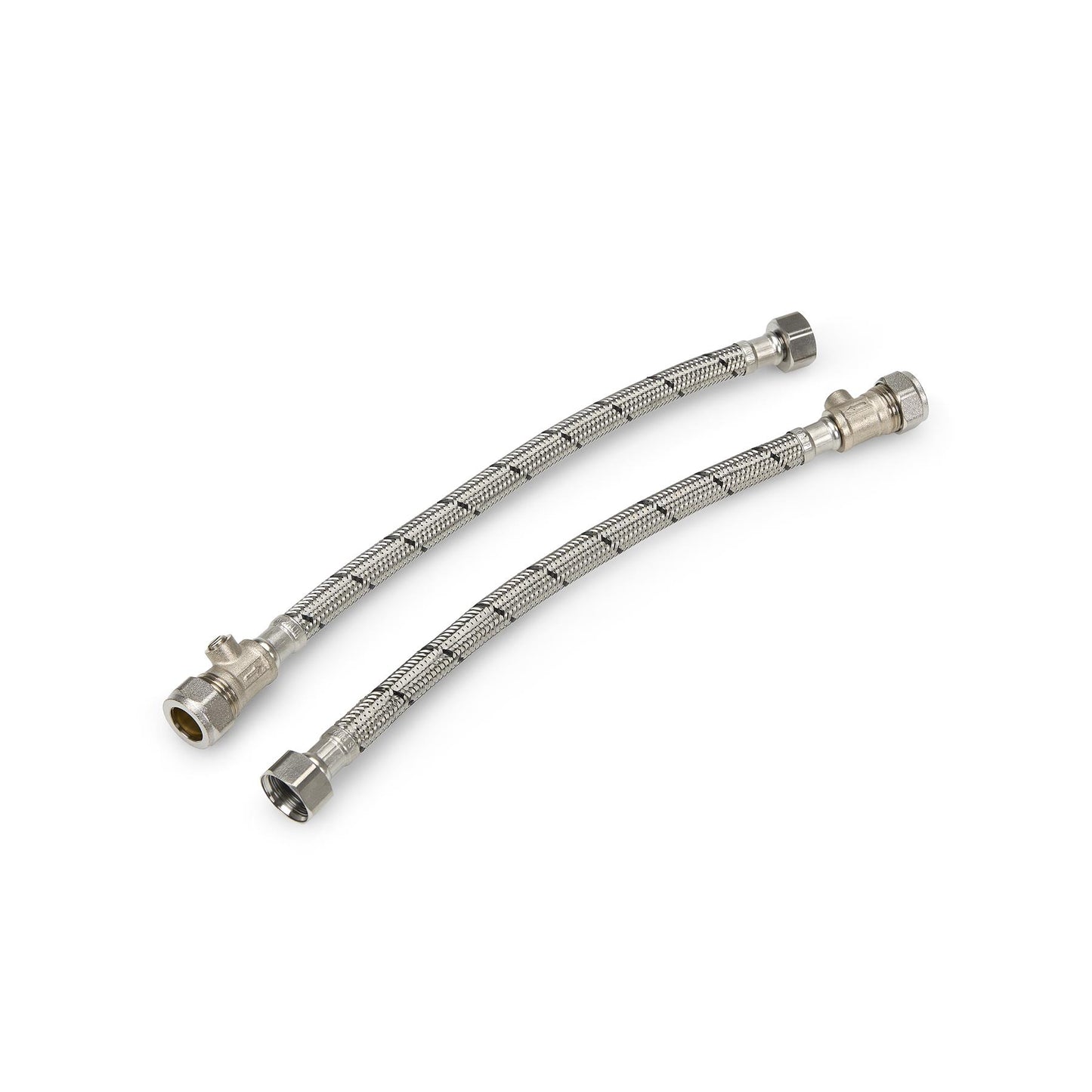 22mm x 3/4 Inch Tap Flexi Connector with Isolation Valve 300mm Lava Wholesale - Side Profile