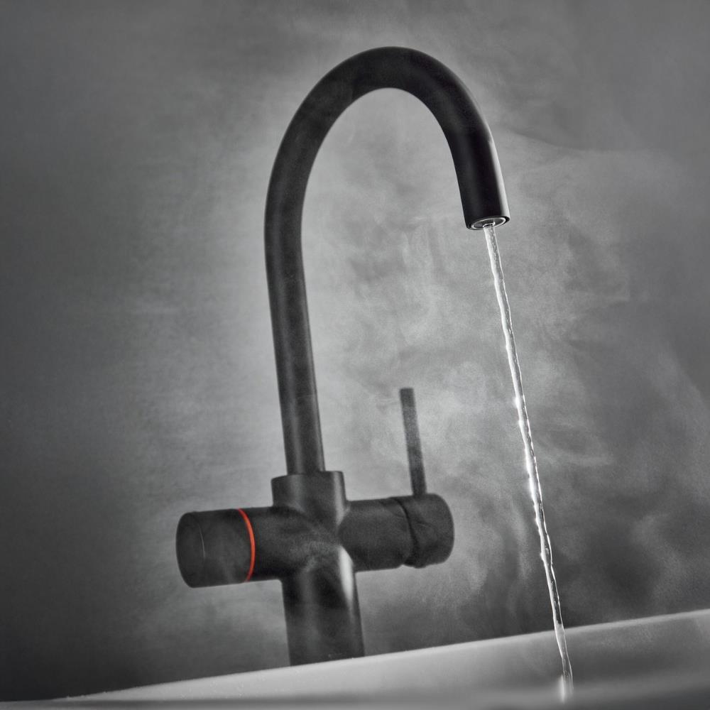 LavaTap Black 3-in-1 Swan Neck Boiling Water Tap (Tap Only) LavaTap - Rear View