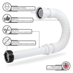 Jepp Flex Kit with Cone 40mm Flush Pipe Kit for Toilet Pan Connector Jepp - Side Profile