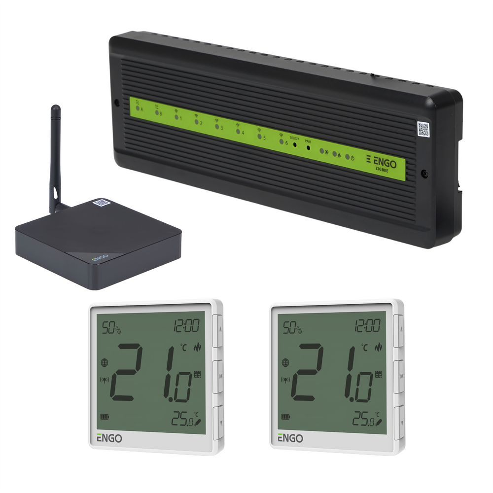 ENGO Smart Wireless UFH Control Pack 2 Zone - White ENGO