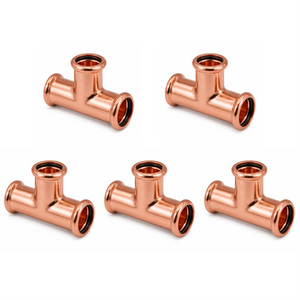 LavaPlumb 28mm Copper Press Fit Equal Tee 5 Pack – M-Profile WRAS