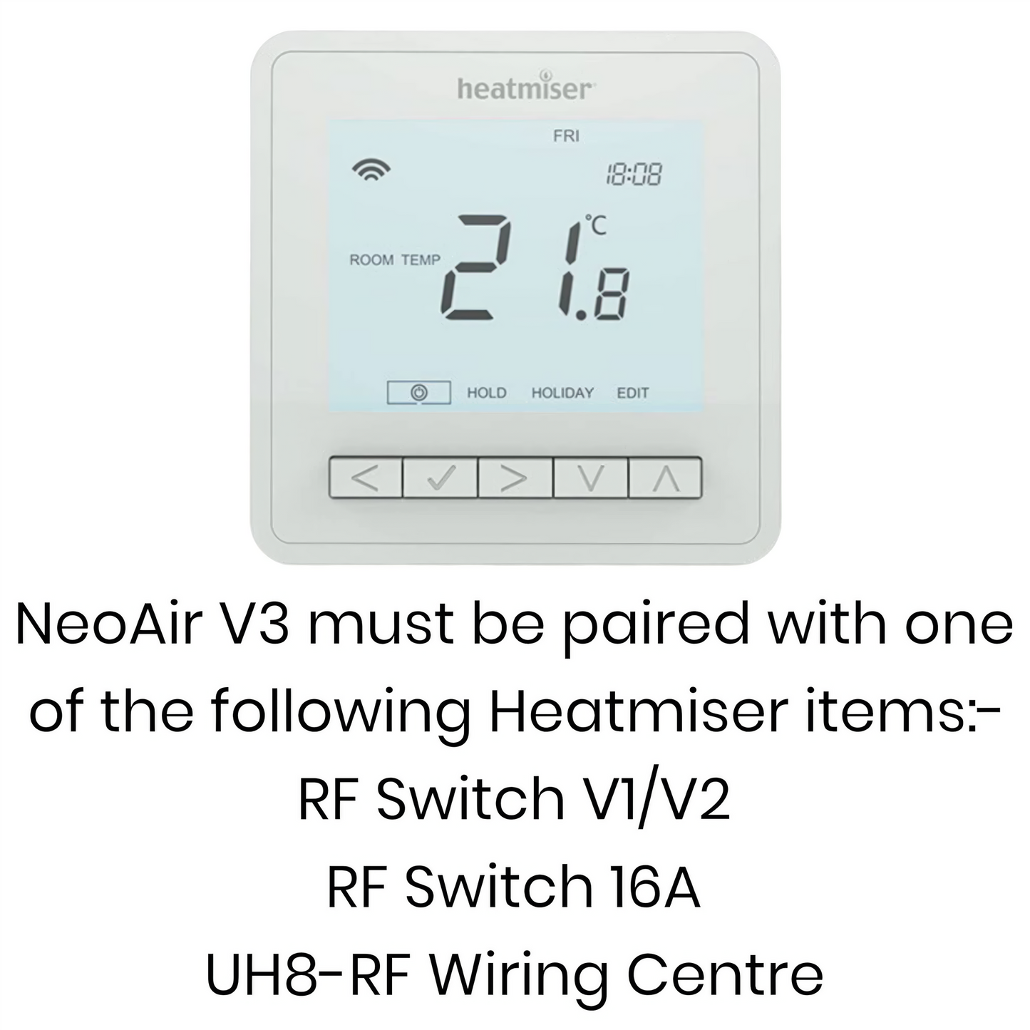 NO - Heatmiser NeoAir V3 Smart Wireless Thermostat (Glacier White) Heatmiser
