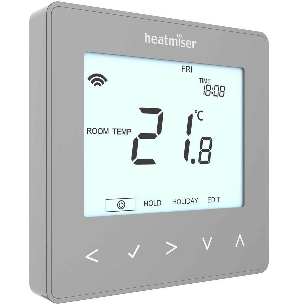 Heatmiser NeoStat V2 Programmable Wired Thermostat  (Platinum Silver)