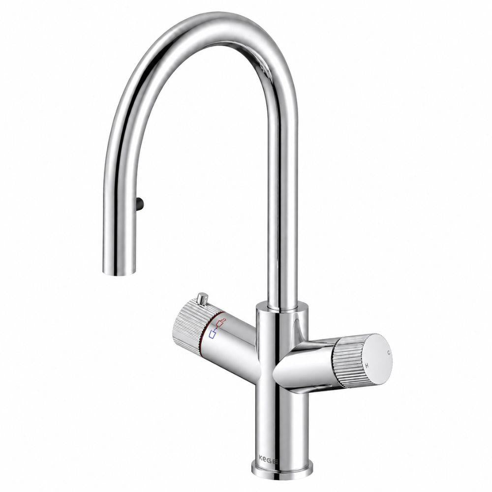LavaTap 4 in 1 Boiling Water Tap Swan Neck Instant Hot Water Kitchen Mixer Tap Only - Chrome LavaTap