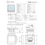 Heatmiser Neostat-E V3 Electric Floor Heating Thermostat - Silver Heatmiser - Technical View
