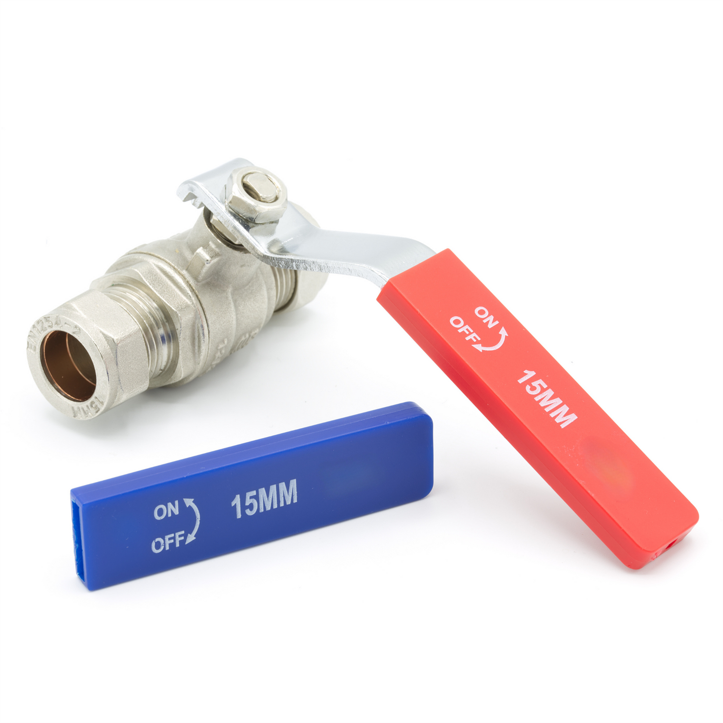 15mm Lever Isolation Valve Compression Blue and Red Handle Lava Wholesale