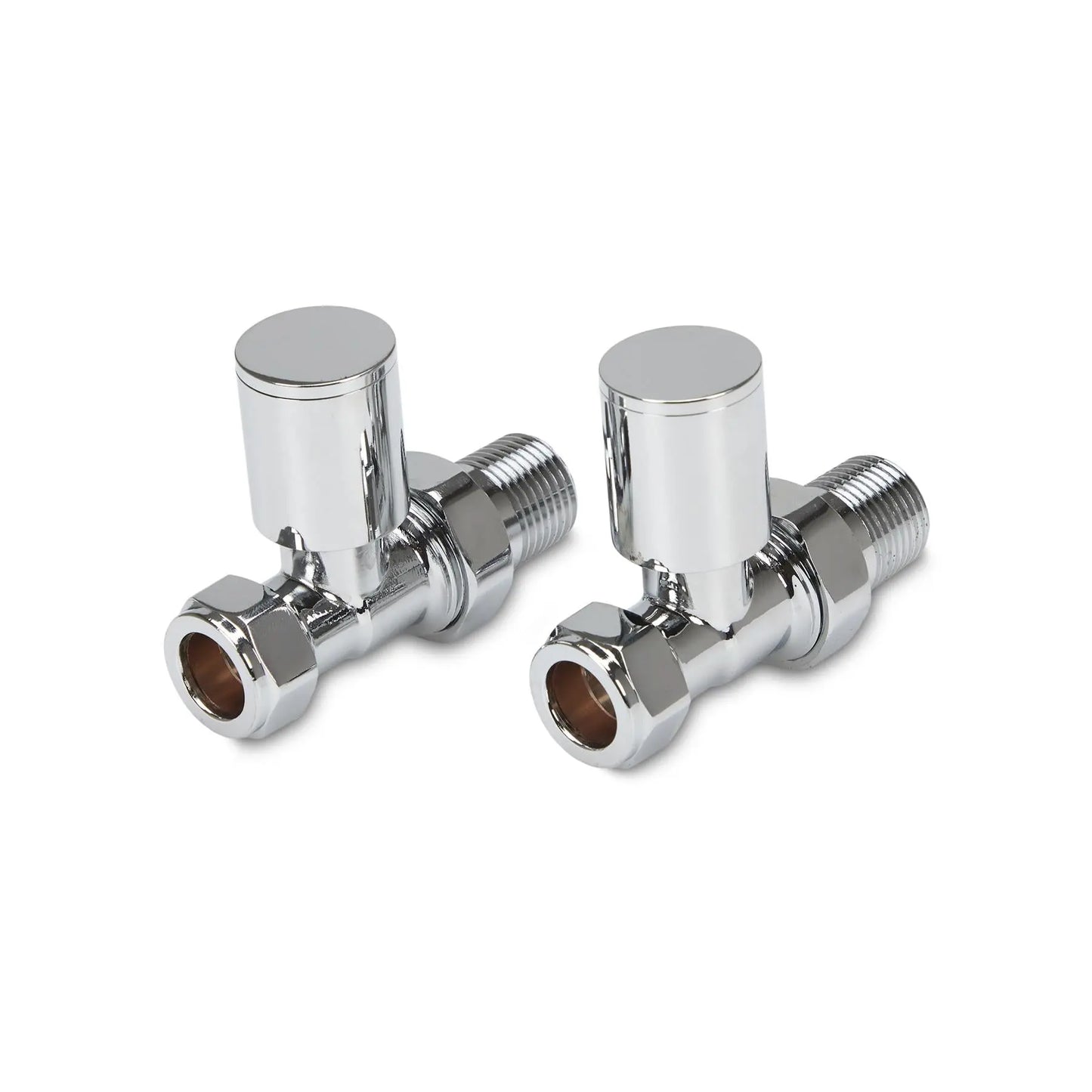 LavaTherm Straight Chrome Radiator Valves Pair 15mm