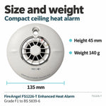 FireAngel FS1226-T Enhanced Heat Alarm - 10 Year Sealed Battery - Smart RF Ready FireAngel